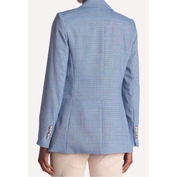 Veronica Beard Women's Blue Plaid Long and Lean Dickey Jacket Blazer Size 0 - Picture 2 of 15